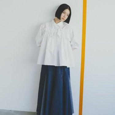 ★25SS PRE★nunuforme ヌヌフォルム フロントフリルブラウス OffWhite Adult 37-nf23-525-031