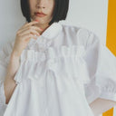 ★25SS PRE★nunuforme ヌヌフォルム フロントフリルブラウス OffWhite Adult 37-nf23-525-031