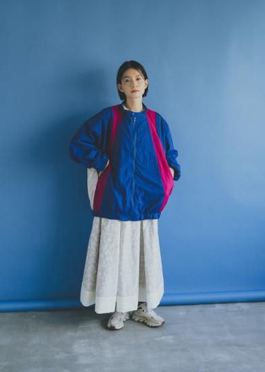 ★入荷済み★2025SS★nunuforme ヌヌフォルム トリコロールナイロンジャンパー Blue 41-nf23-129-231