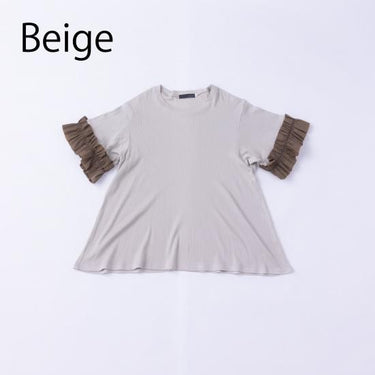 ★入荷済み★2025SS★nunuforme ヌヌフォルム フリルスリーブT Beige Adult 47-nf23-814-521