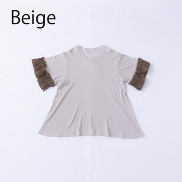 ★入荷済み★2025SS★nunuforme ヌヌフォルム フリルスリーブT Beige Adult 47-nf23-814-521