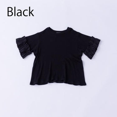 ★入荷済み★2025SS★nunuforme ヌヌフォルム フリルスリーブT Black Adult 47-nf23-814-521