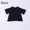 ★入荷済み★2025SS★nunuforme ヌヌフォルム フリルスリーブT Black Adult 47-nf23-814-521