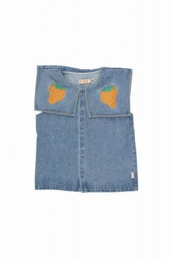 ★DROP1★2025SS★tinycottons タイニーコットンズ STRAWBERRIES BLOUSE light blue denim SS25-248