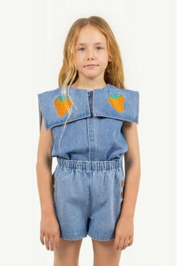 ★DROP1★2025SS★tinycottons タイニーコットンズ STRAWBERRIES BLOUSE light blue denim SS25-248