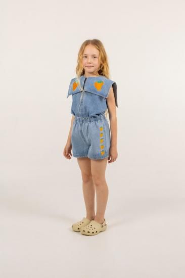 ★DROP1★2025SS★tinycottons タイニーコットンズ STRAWBERRIES BLOUSE light blue denim SS25-248