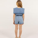 ★DROP1★2025SS★tinycottons タイニーコットンズ STRAWBERRIES BLOUSE light blue denim SS25-248