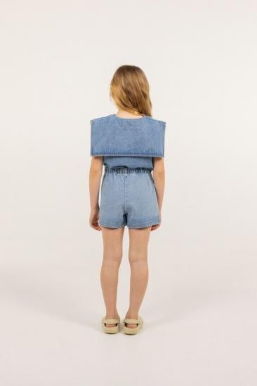 ★DROP1★2025SS★tinycottons タイニーコットンズ STRAWBERRIES BLOUSE light blue denim SS25-248