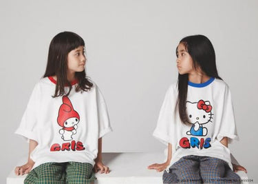 Sanrio × GRIS Collaboration "Sanrio" Ringer Tee HELLO KITTY GR25SS-Sanrio_03A