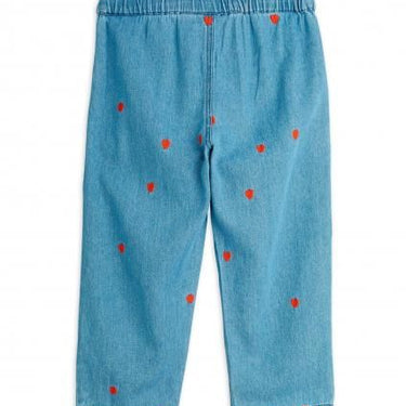 ★5/中旬入荷予定ご予約★PRE 2025AW collection★mini rodini ミニロディーニ Mini hearts aop woven trousers Blue