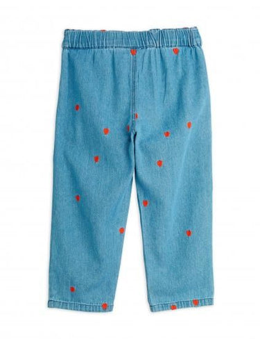 ★5/中旬入荷予定ご予約★PRE 2025AW collection★mini rodini ミニロディーニ Mini hearts aop woven trousers Blue