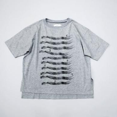 ★2025SS★michirico ミチリコ Hand with ribbon T 杢グレー MR25SS-07(kids/adult)