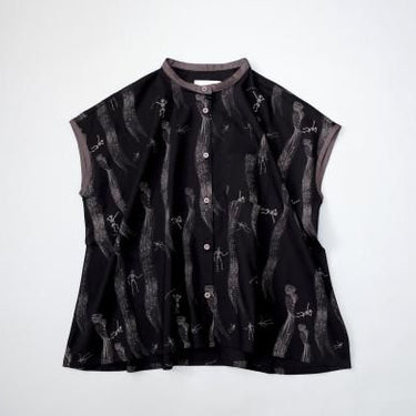 ★ご予約★2025SS★michirico ミチリコ My dear Mexico TEX collarless shirts ブラック MR25SS-15(kids/adult)