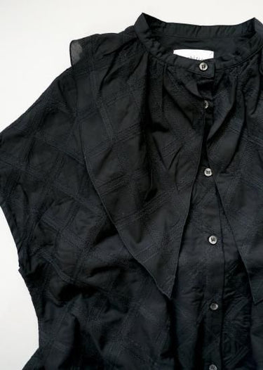 ★入荷済み★2025SS★michirico ミチリコ Embroidery pattern shirts ブラック MR25SS-22(adult)