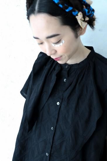 ★入荷済み★2025SS★michirico ミチリコ Embroidery pattern shirts ブラック MR25SS-22(adult)