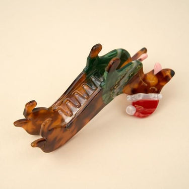 Coucou Suzette ククシュゼット Chilly Dachshund Hair Claw クリスマス帽 ダックスフンド ヘアクリップ