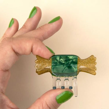 Coucou Suzette ククシュゼット Green Christmas Candy Mini Hair Claw グリーンクリスマスキャンディ ミニヘアクリップ