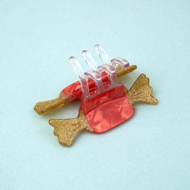 Coucou Suzette ククシュゼット Red Christmas Candy Mini Hair Claw レッドクリスマスキャンディ ミニヘアクリップ