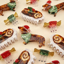 Coucou Suzette ククシュゼット Red Christmas Candy Mini Hair Claw レッドクリスマスキャンディ ミニヘアクリップ