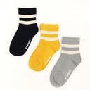 ★入荷済み★stample スタンプル 靴下 ホワイトライン リブショートソックス３Ｐ black×egg×grey 73133