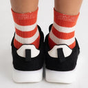 ★入荷済み★stample スタンプル 靴下 ホワイトライン リブショートソックス３Ｐ black×egg×grey 73133