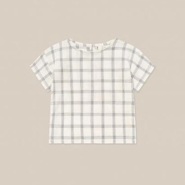 organic zoo オーガニックズー Navy Window Check Boxy T-Shirt 16STNWC
