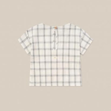 organic zoo オーガニックズー Navy Window Check Boxy T-Shirt 16STNWC
