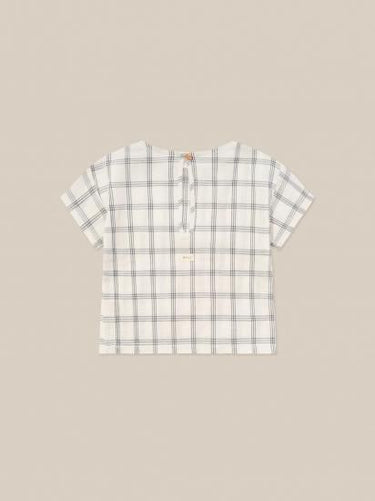 organic zoo オーガニックズー Navy Window Check Boxy T-Shirt 16STNWC