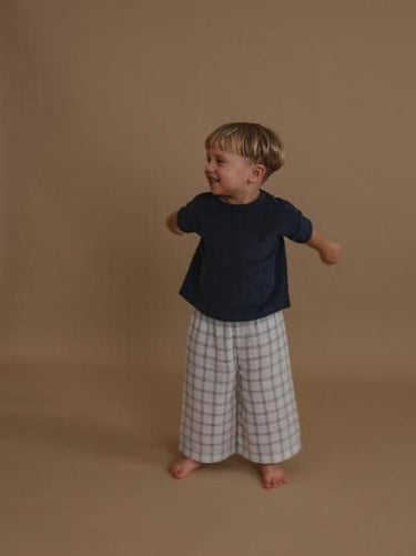 organic zoo オーガニックズー Navy Window Check Wide Leg Pants 16NWCWL