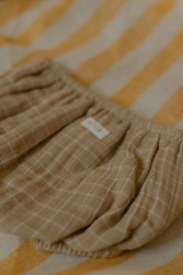 organic zoo オーガニックズー Grid Check Shortie Wheat 16SWGCOZ