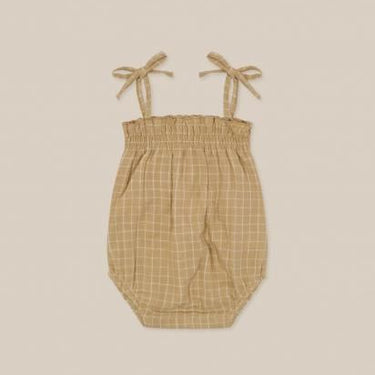 organic zoo オーガニックズー Grid Check Spaghetti Bodysuit Wheat 16SPBWGC