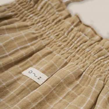 organic zoo オーガニックズー Grid Check Spaghetti Bodysuit Wheat 16SPBWGC