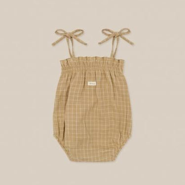 organic zoo オーガニックズー Grid Check Spaghetti Bodysuit Wheat 16SPBWGC