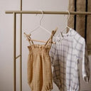 organic zoo オーガニックズー Grid Check Spaghetti Bodysuit Wheat 16SPBWGC