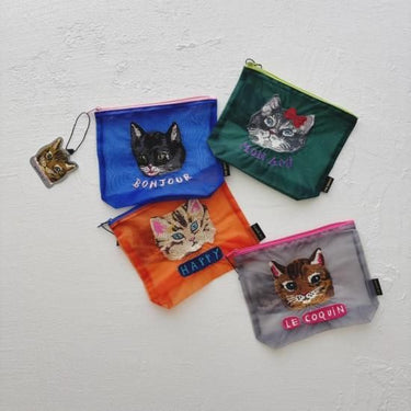 NathalieLete ナタリーレテ Nathalie Lete Organdy Pouch Black cat オーガンジーポーチ 511124