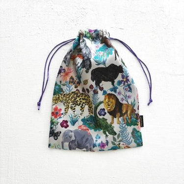NathalieLete ナタリーレテ Nathalie Lete Satin drawstring pouch Jungle 511151