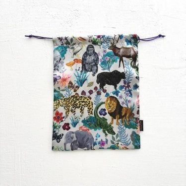 NathalieLete ナタリーレテ Nathalie Lete Satin drawstring pouch Jungle 511151