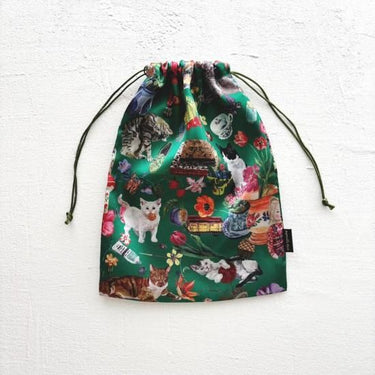 NathalieLete ナタリーレテ Nathalie Lete Satin drawstring pouch Cats 511152