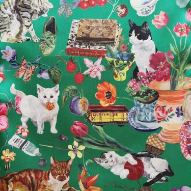 NathalieLete ナタリーレテ Nathalie Lete Satin drawstring pouch Cats 511152