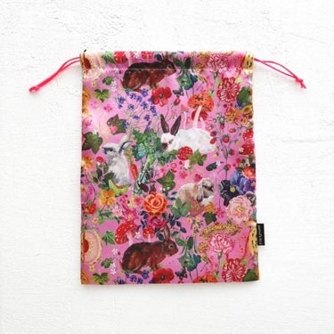 NathalieLete ナタリーレテ Nathalie Lete Satin drawstring pouch Rabbits 511154