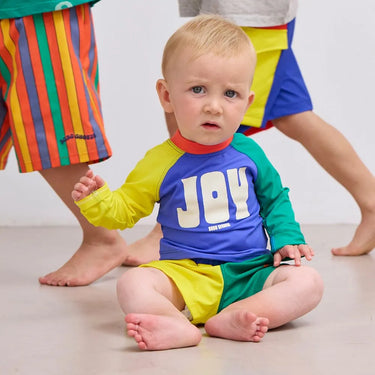 ★DROP2★2025SS★BOBOCHOSES ボボショーズ Joy color block swim T-shirt baby B125AB098