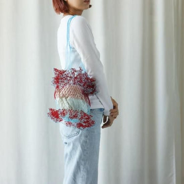 yao ヤオ Net frill bag ネットフリルバッグ LPK×WH 950031