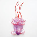 yao ヤオ Net frill bag ネットフリルバッグ Net frill bag PU×WH 950033
