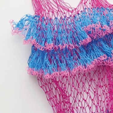 yao ヤオ Net frill bag ネットフリルバッグ Net frill bag PU×WH 950033