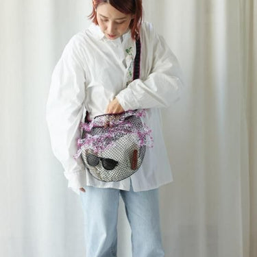 yao ヤオ Net frill shoulder ネットフリルショルダー Black 950022