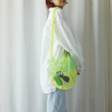 yao ヤオ Net frill shoulder ネットフリルショルダー Yellow 950023