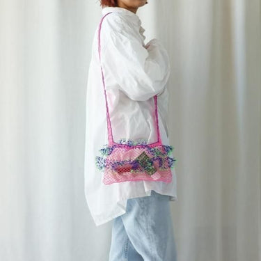 yao ヤオ Net frill pochette ネットフリルポシェット Pink 950015
