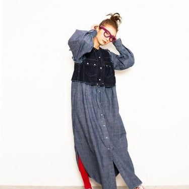 MARET マレ デニムドッキングワンピース 4NV M25A31