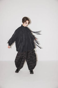 ★8-10月入荷予定ご予約★2025AW★nunuforme ヌヌフォルム ポインテッドテーパードパンツ Black 06-nf24-623-247