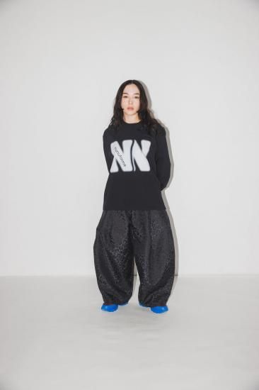 ★8-10月入荷予定ご予約★2025AW★nunuforme ヌヌフォルム ダブルタックパンツ Black 08-nf24-620-249